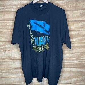Vintage 90s U.S. Navy Silent Service Submarine Military T-shirt Size: XXL